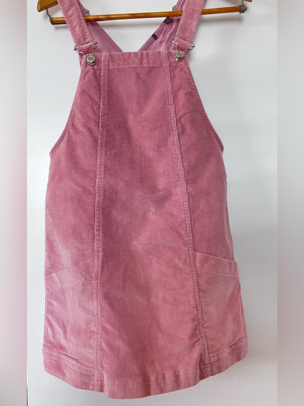 Bershka Pink Corduroy Pinafore Dress – Size Small